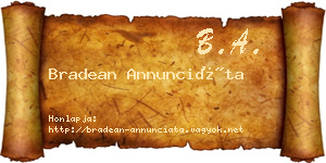 Bradean Annunciáta névjegykártya